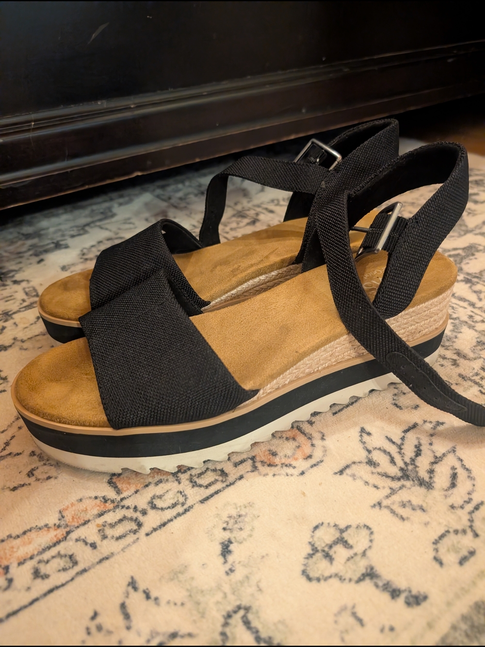 Women’s Black Platform Slingback Sandals
